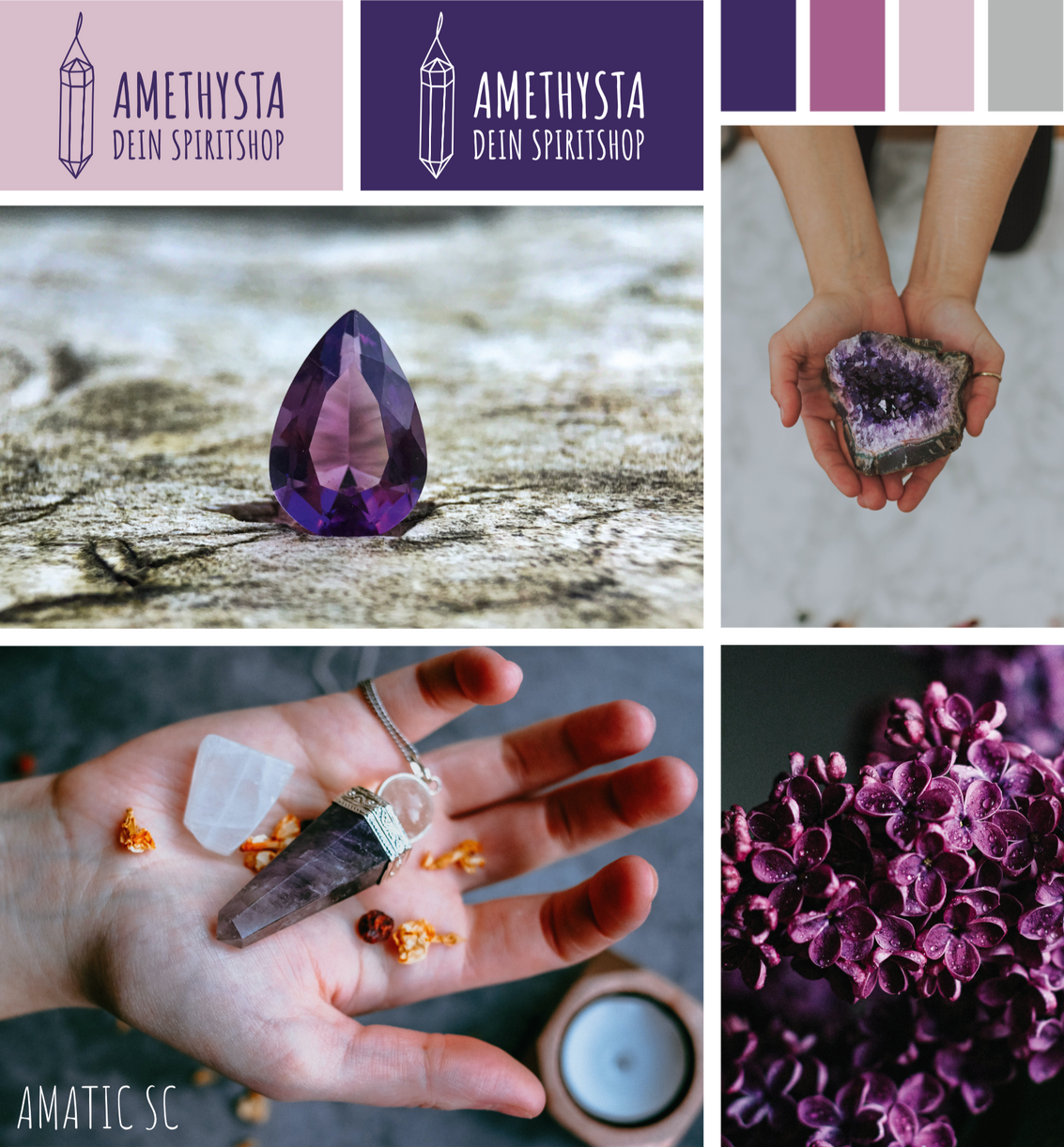 Amethysta Spiritshop Branding